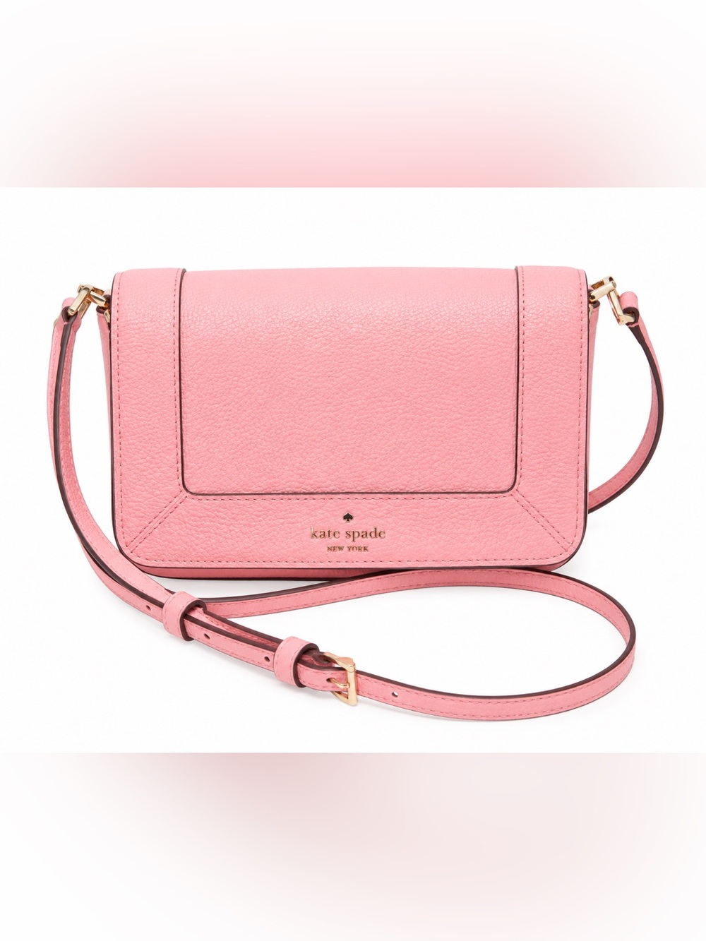 kate spade Pink Pebbled Leather Crossbody Bag with Gold Hardware
